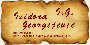 Isidora Georgijević vizit kartica